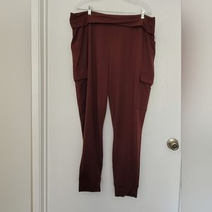 Old Navy Womens Pants Brown Size XL High Rise Jogger French Terry Rayon Blend